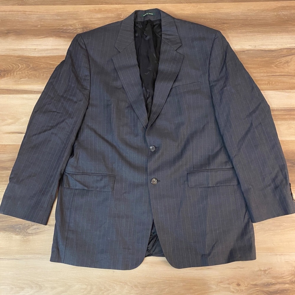 Lauren Ralph Lauren Blazer Mens 44L Classic Wool Pinstripe Suit Jacket 44 Long